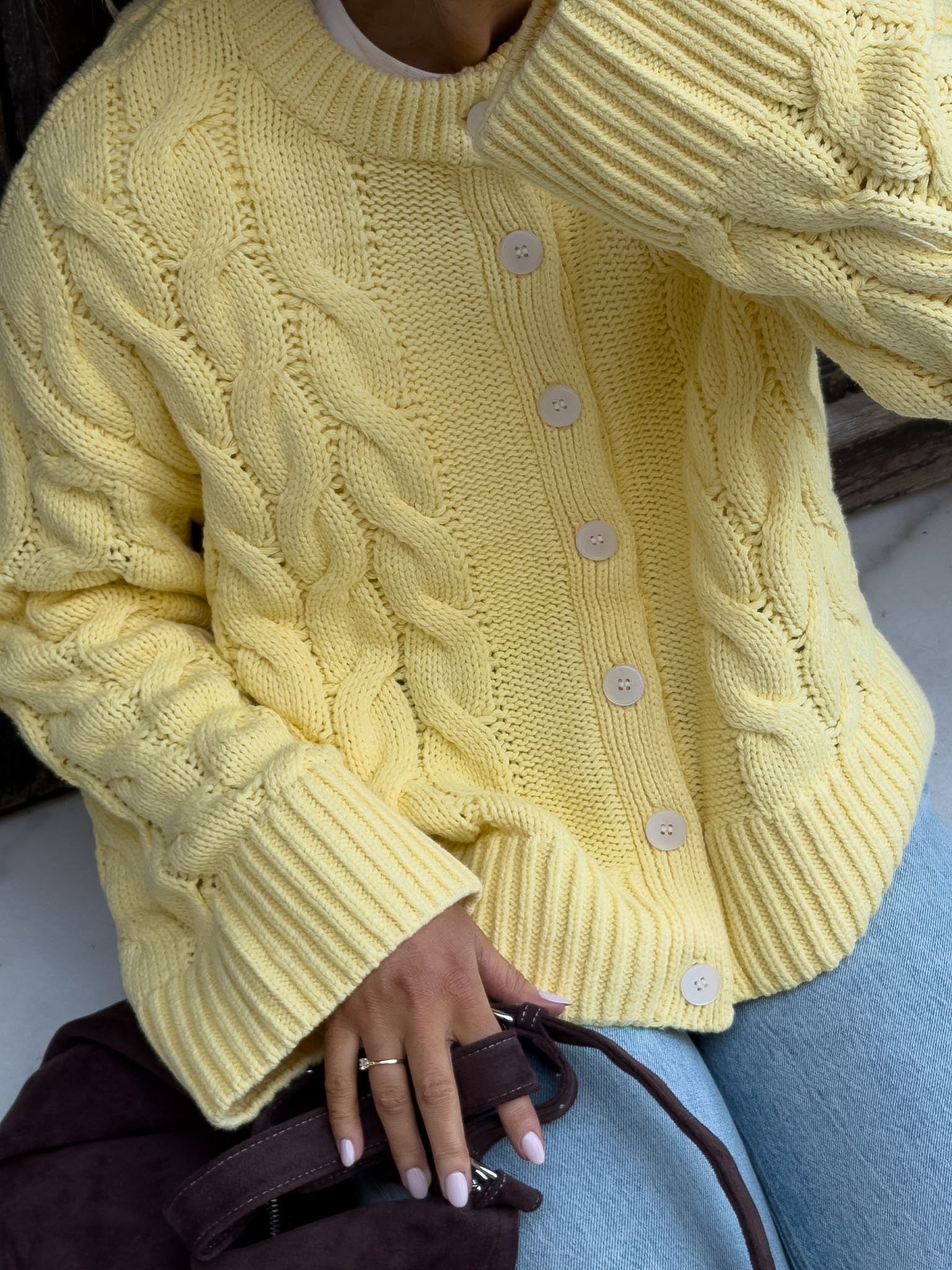 VMSVEA THEA CARDIGAN - Pale Banana